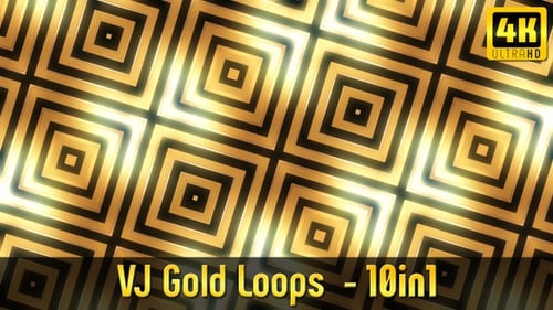 Dynamic Golden Geometric Patterns Background Animation