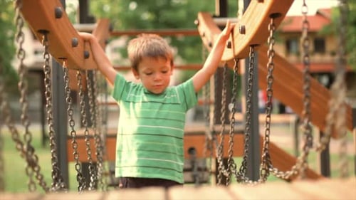Happy Child Play at Sunset Park Summer Outdoor