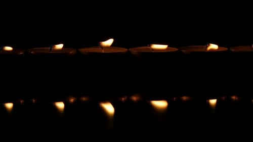 Six Candle Light. Close Up