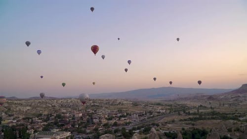 Cappadocia Hot Air Balloons Soaring at Colorful Sunrise