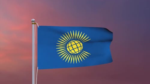Waving Commonwealth Flag Animation with Realistic Fabric Motion