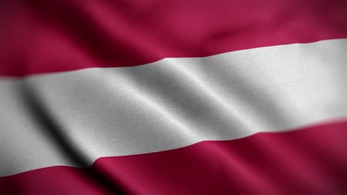 Waving Flag of Latvia Realistic Fabric Loop