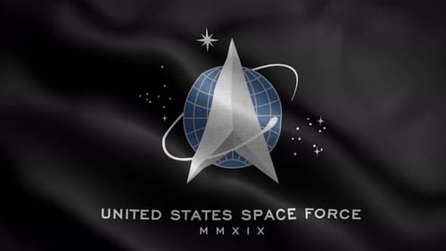 United States Space Force Flag Waving Loop Background