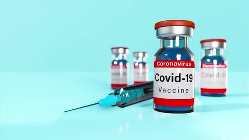 3D COVID-19 Vaccine Vials and Syringe Animation