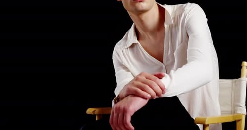 Handsome Man Posing in Studio Portrait