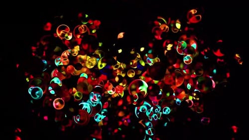 Dynamic Abstract Glowing Bubbles Motion Background
