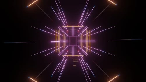 Kaleidoskop-Sequenz nahtlose Muster. Mehrfarbiger Bewegungsgrafik-Hintergrund