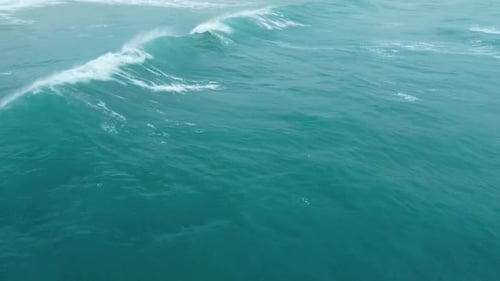 Clear Ocean Water Powerful Stormy Sea Waves Aerial View of Pure Water Texture Huge Waves and Sea