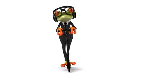 Fun 3D green cartoon frog