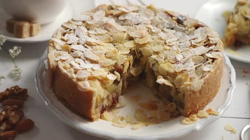 Delicious Almond Cake with Coffee and Nuts