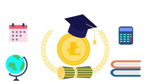 Animated Flat Design Icons for Education and Financial Concepts