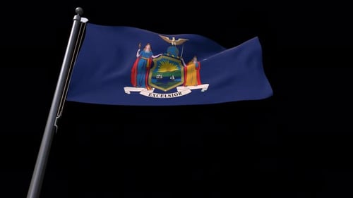 Realistic Waving New York State Flag Seamless Loop