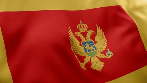 Realistic Waving Flag of Montenegro Seamless Loop