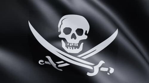 Waving Jolly Roger Pirate Flag Animation