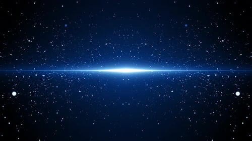 Futuristic Blue Light Beam with Sparkling Particles Background