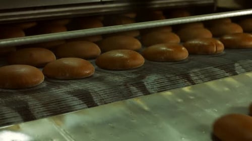 Bakers Bake Bread. Dark Bread in the Oven.