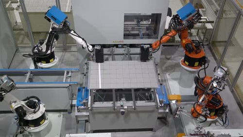 Industrieroboter machen Lötmittel