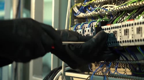 Electrician Technician At Work