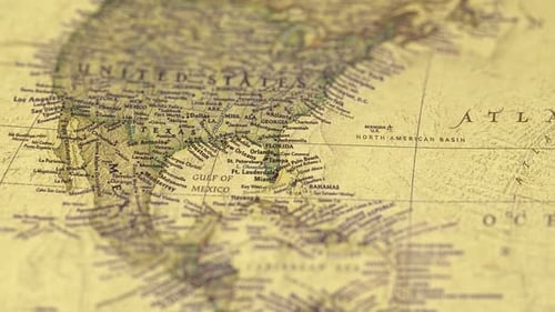 Vintage Map Pan Reveals Geography and Place Names