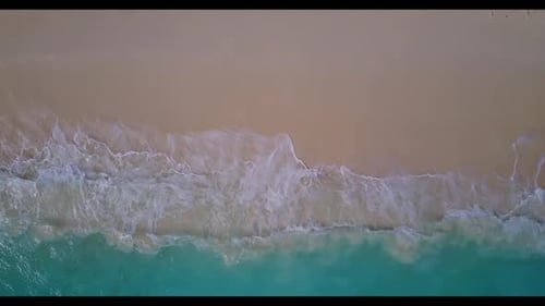 Aerial top view landscape of exotic lagoon beach wildlife by shallow ocean with white sand backgroun