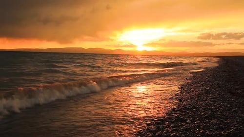 Beautiful Sunset on a Tropical Sandy Beach