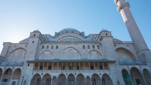 Istanbul's ancient Mosque on background of blue sky