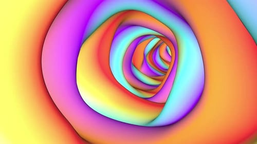Rainbow Tunnel Abstract Color Intro Able to Loop Seamless