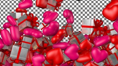 Shiny Hearts and Gifts Falling Love Animation