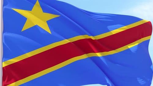 Realistic Waving Flag of the Democratic Republic of Congo