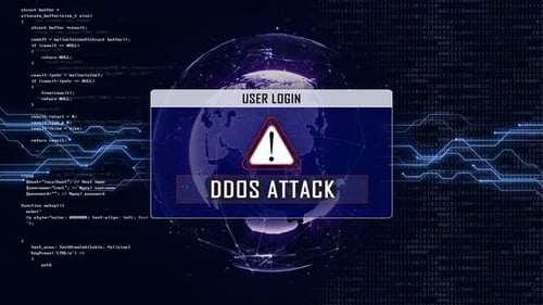 DDoS Attack Text and User Login Interface, Loopable