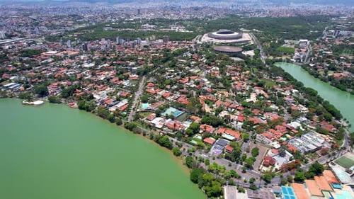 Pampulha lake at downtown Belo Horizonte Minas Gerais Brazil