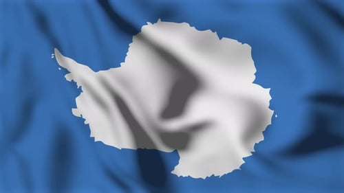 Antarctica Flag Waving Seamless Animation Loop