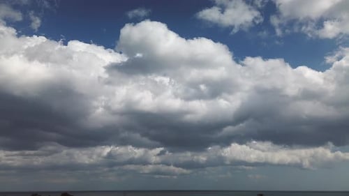 Clouds Fast Movement to the Background in the Sky in Venice