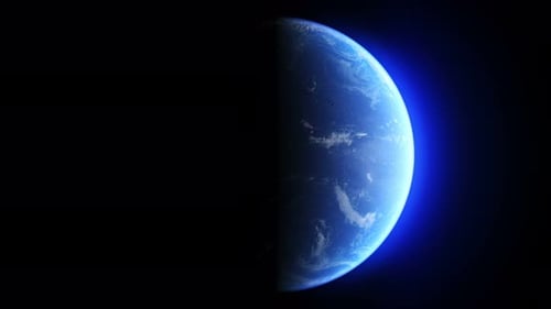 Blue Earth With Clouds East Hemisphere Rotating Seamless Loop