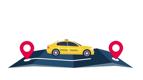 Animación del servicio de taxi