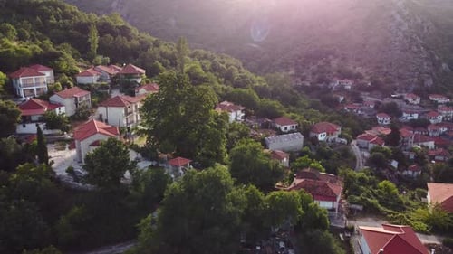 Village In Mountain Aerial