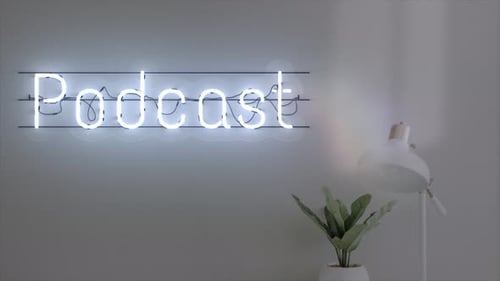 Neon Sign Text Background Word Podcast