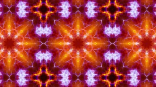Fractal Kaleidoscope Feuer-Hintergrund in Rot und Blau, Loop 4K 08