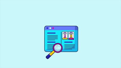 Animated Flat Design User Profile Search