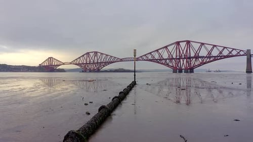 A Railway Bridge Crossing the Forth of Firth in Scotland
