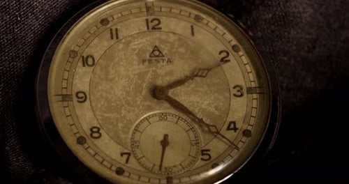 Antique Timepiece Close-Up Showing Passage of Time