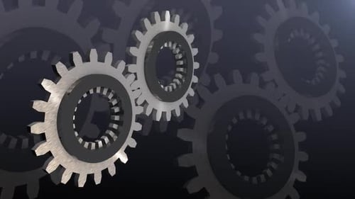 Seamless Looping Industrial Gears Background Animation