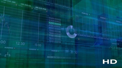 Futuristic Digital Financial Data Animation Background