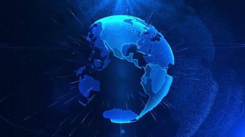 Abstract Earth rotating Social Future technology business scientific growth network