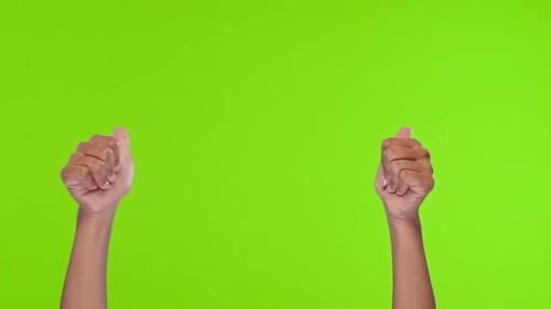 Hands Clapping, Gesturing on Green Screen Background