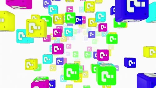 Vibrant Question Mark Cubes Tunnel Animation