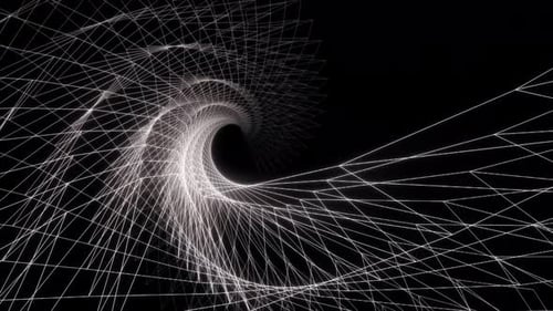 Abstract Futuristic Wireframe Grid Tunnel Animation