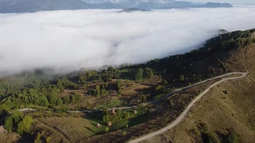 Spectacular Aerial View Of Clouds In Mountains