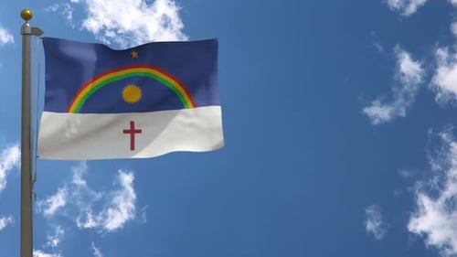 Pernambuco Flag (Brazil) On Flagpole