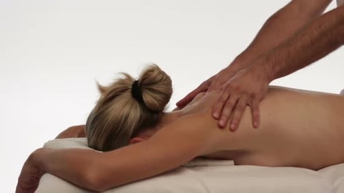 Woman Receiving Relaxing Back Massage